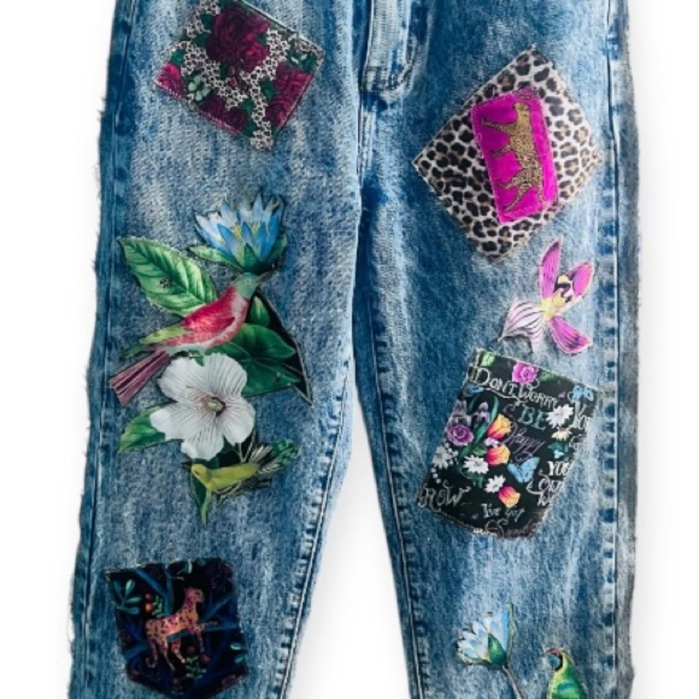 Prettylittlething Upcycled Patchwork Tropical Flo… - image 2